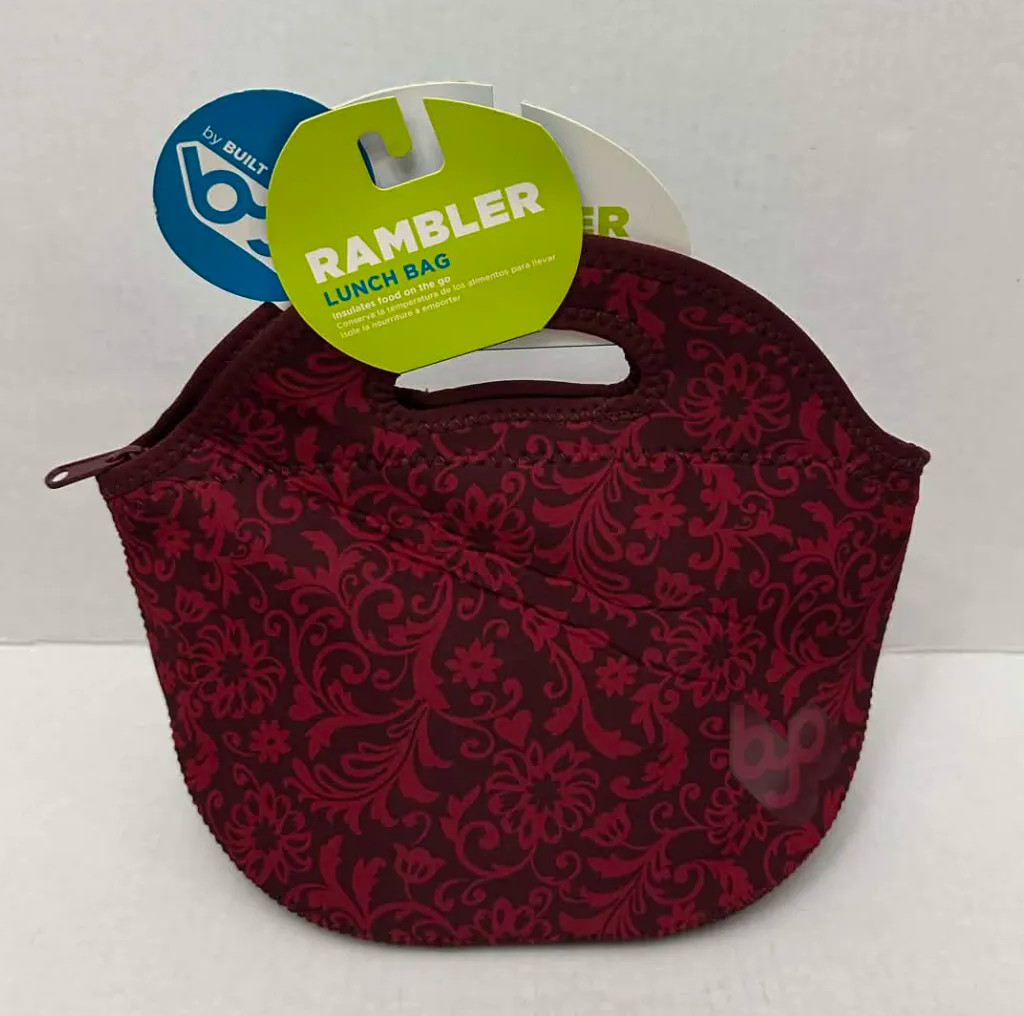 NWT Byo Red Floral Pattern Rambler Lunch Bag