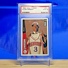 Allen Iverson 1996-97 Rookie PSA 9 Mint Upper Deck #301 Collector's Choice Nice