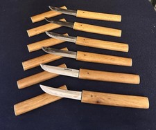 Vintage Japanese Tanto Style Knife Letter Opener ~ Steak Knife Lot of (6)