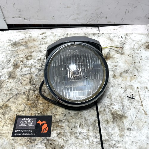 91-02 Harley Dyna OEM Front Headlamp Headlight w/ Visor Mount