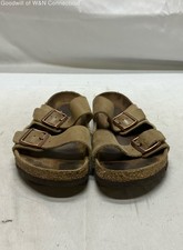 Birkenstock Arizona Brown Oiled Leather Two Strap Comfort Sandals