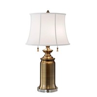 Weiß Messing Klassisch Tischlampe Nachtlampe 2X60W/E27 41X69 [Cm]