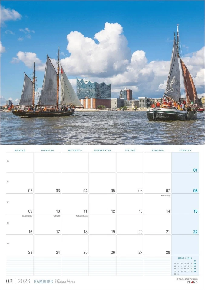 Hamburg ...meine Perle Kalender 2026 | Eiland | Deutsch | Kalender | 13 S. - Bild 3 von 4
