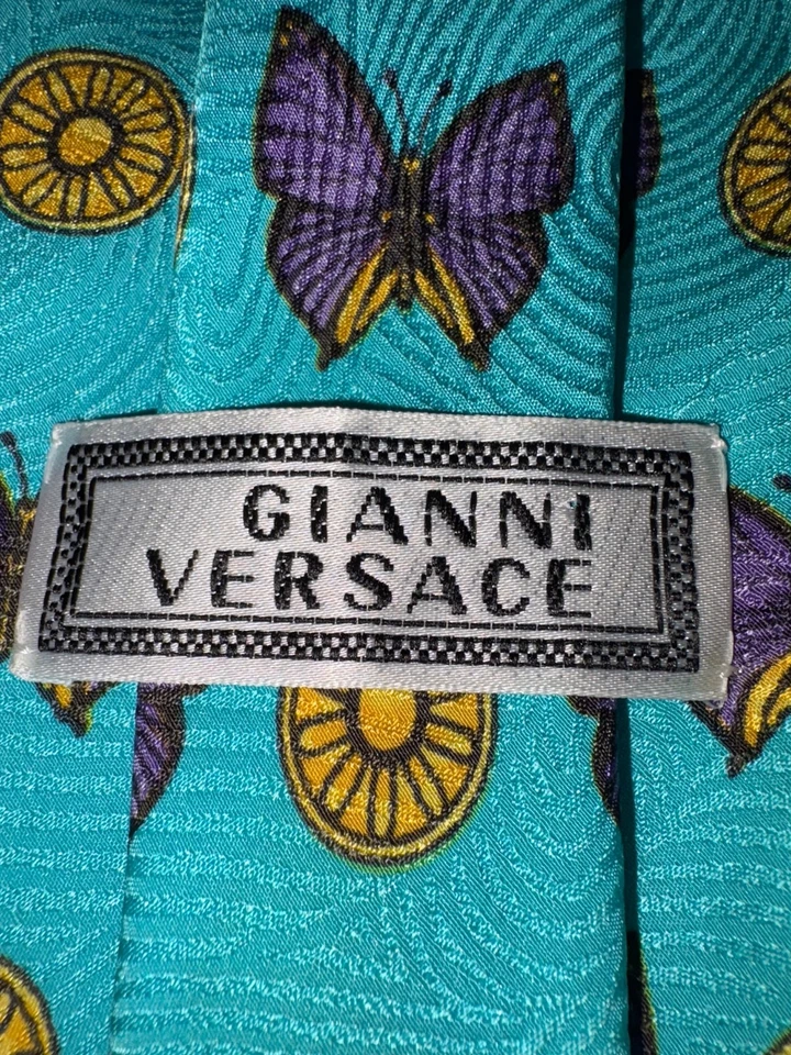 GIANNI VERSACE VINTAGE '90s ICONIC  BUTTERFLY Spain  BLUE - Image 3 of 4