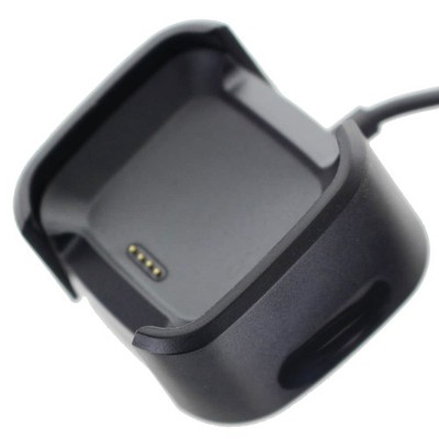 Ladegerät passend für die Fitbit Versa schwarz mit USB Kabel 1 Meter, Ladekabel