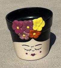 New Frida Kahlo Colorful 4.5” Terra Cotta Flower Pot NWT