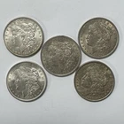 Lot of 5 Morgan Silver Dollars 90% US Silver Coins $5 Face Value
