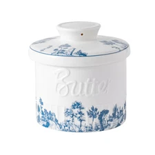 Ceramic Butter Crock,French Ceramic Butter Dish Keeper for Spreadable Butter,...