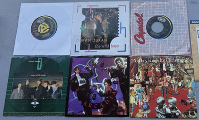 Lot of 6 vinyl 7 in 45 records DURAN DURAN ARCADIAFEED THE WORLD BANDAI SEE DESC