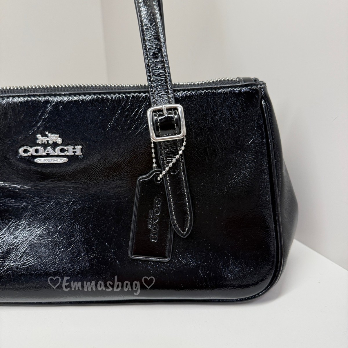 Coach Asher Shoulder Bag CBJ05 glazed leather/Silver/Black NWT | eBay