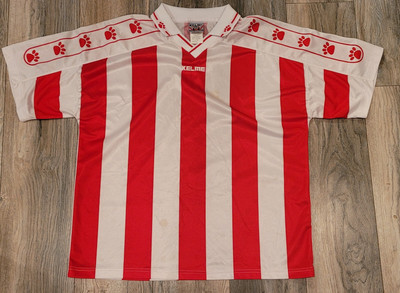 Vintage, Kelme Soccer Jersey, Mens Large, Red White Stripes, Futbol, Paws