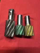 Lot of 3 End Mills, Weldon 2'' Dia, Finish and Roughing, Sharp, NICE