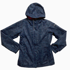 Columbia Rain Jacket Girls Large Blue Textured Windbreaker Omni Tech