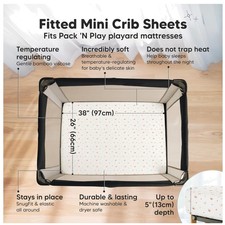 Breathable Mini Crib Sheets Set - Boy, Girl Butterflies