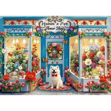 Spring Flower Shop 1000 Piece Puzzles for Adults Clearance, Fun Spring Puzzles