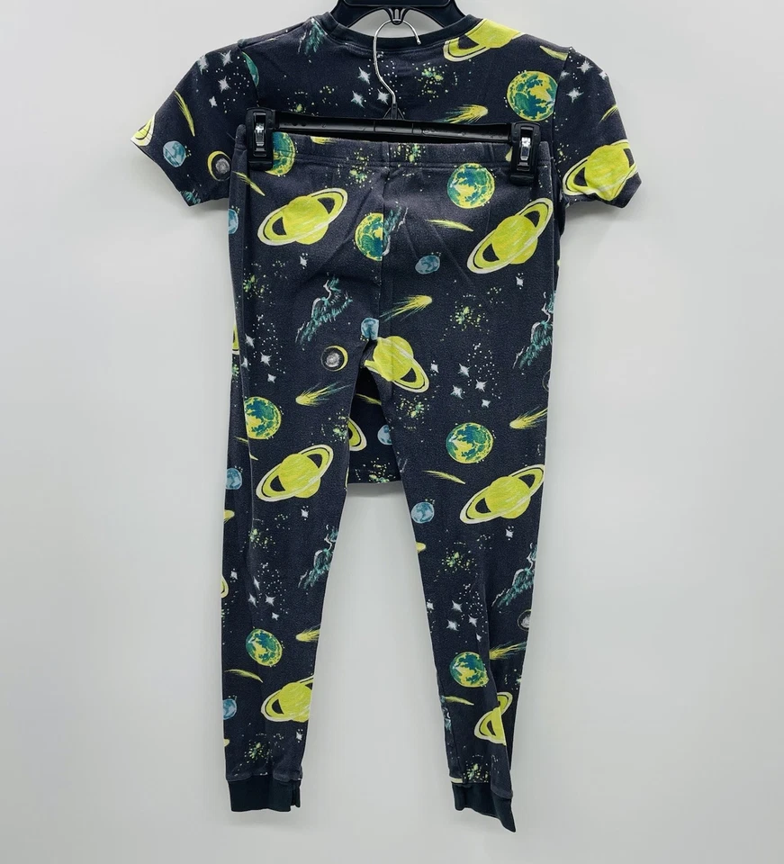 Pijama de algodón gris calce ceñido Carters para niños jóvenes talla 14/14A 2 piezas espacio exterior Foto 4 de 4