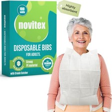 Disposable Bibs for Adults - Large, Firm PE Plastic, High Absorbent Bib with Poc