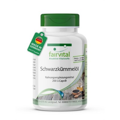 Schwarzkümmelöl - 200 LiCaps  - Nigella Sativa - kaltgepresst | Fairvital