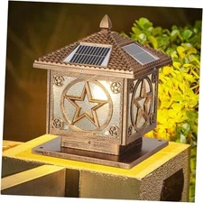 Solar Post Cap Light Modern Outdoor Fence Deck Column Cap B Bronze-30CM Bronze