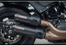 Cobra Sport Harley Davidson Fat Bob Exhaust Carbon Half System MCHD04S008-CF