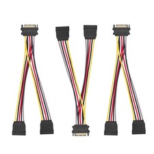 2 Way SATA Power Splitter Cable 8 Inches, 3-Pack, 15 Pin SATA Power Y-Splitte...