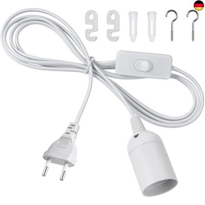DiCUNO E27 Lampenfassung mit Schalter, E27 Lampensockel mit 2M Netzkabel und EU