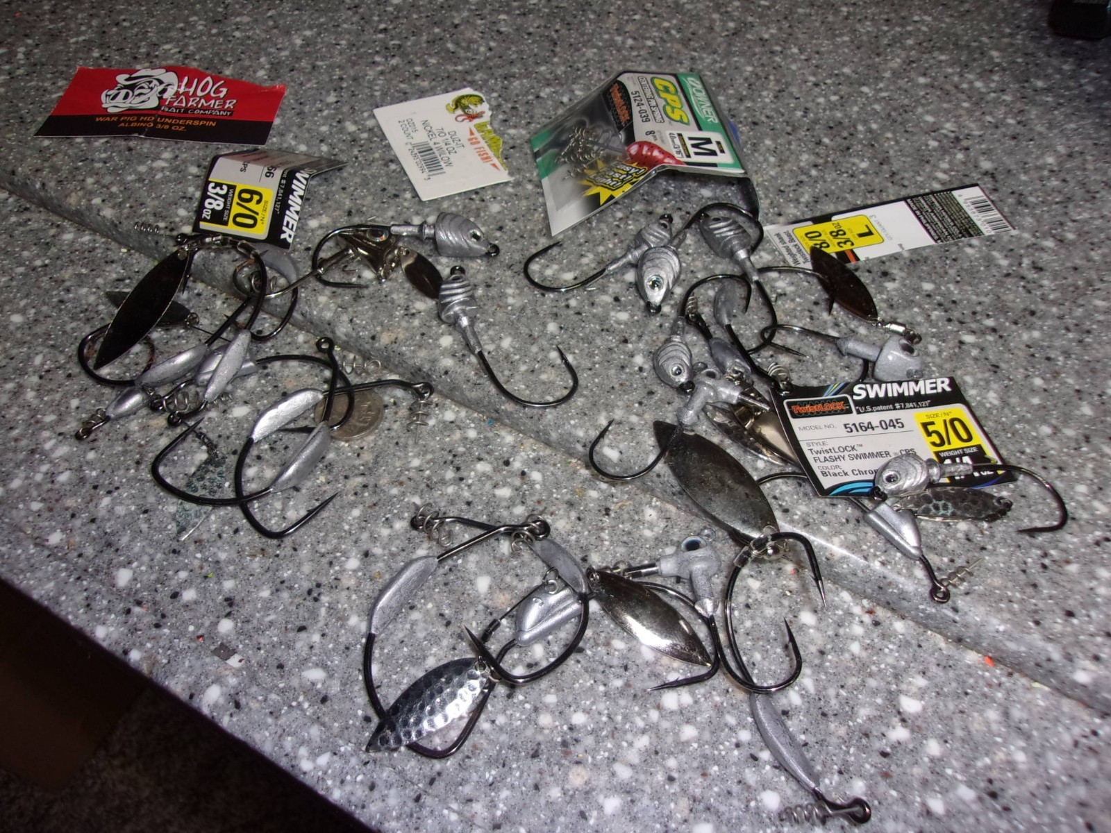 B569 bass fishing lure hook lot weighted heads spinners springs etc. - Image 6