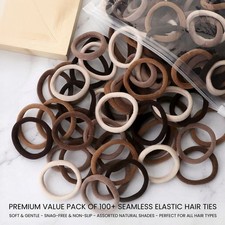 50PCS Elastic Hair Ties Mixed Color Ponytail Holders Basic Hair Bands Set