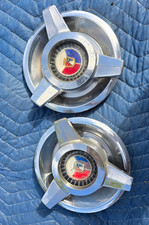 2 Vintage Ford Galaxie 890050-1 Chrome Spinner T-bird Wheel Center Cap Hubcap