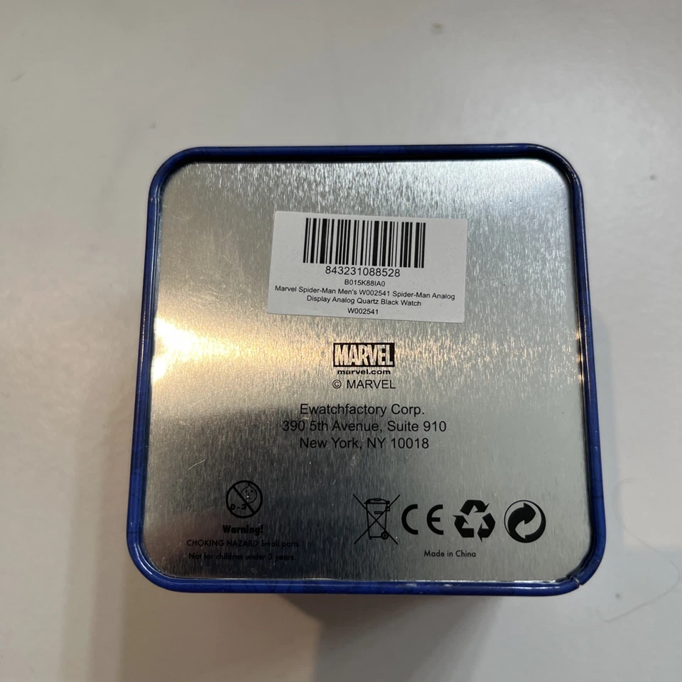 Nuevo en caja Reloj Hombre Marvel Spiderman Cara Mosaico Analógico Cuero Negro Foto 4 de 4