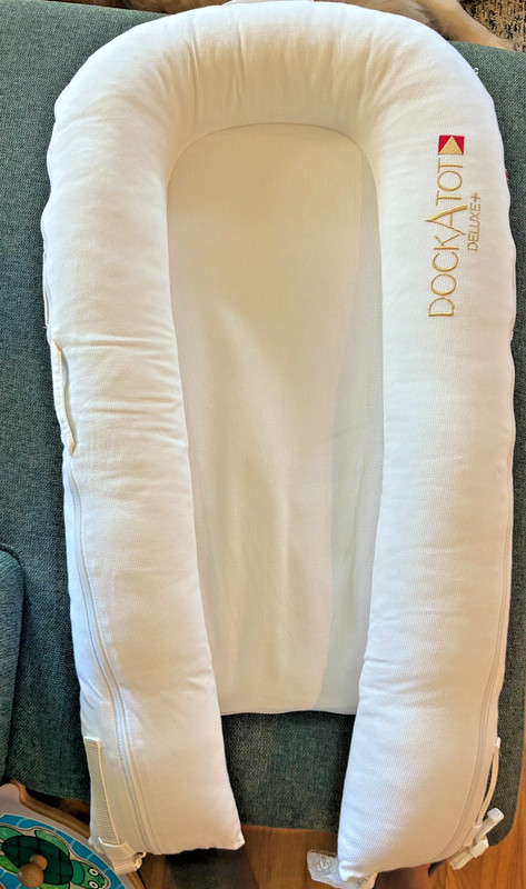 DockATot Deluxe+ Baby Lounger White | Gently Used | Smoke-Free Home | 0–8 Months