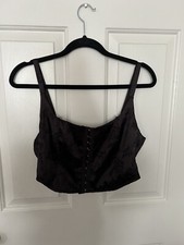 LA Heart Black Corset Top Large
