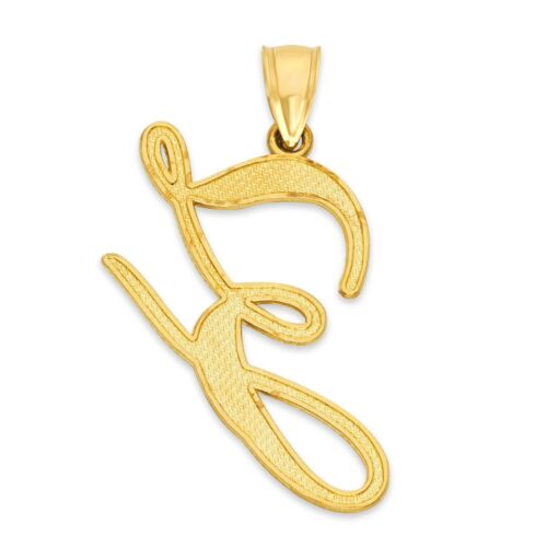 10k Real Solid Gold Initial Pendant, Personalized Cursive Letter Charm Jewelry - Picture 65 of 66
