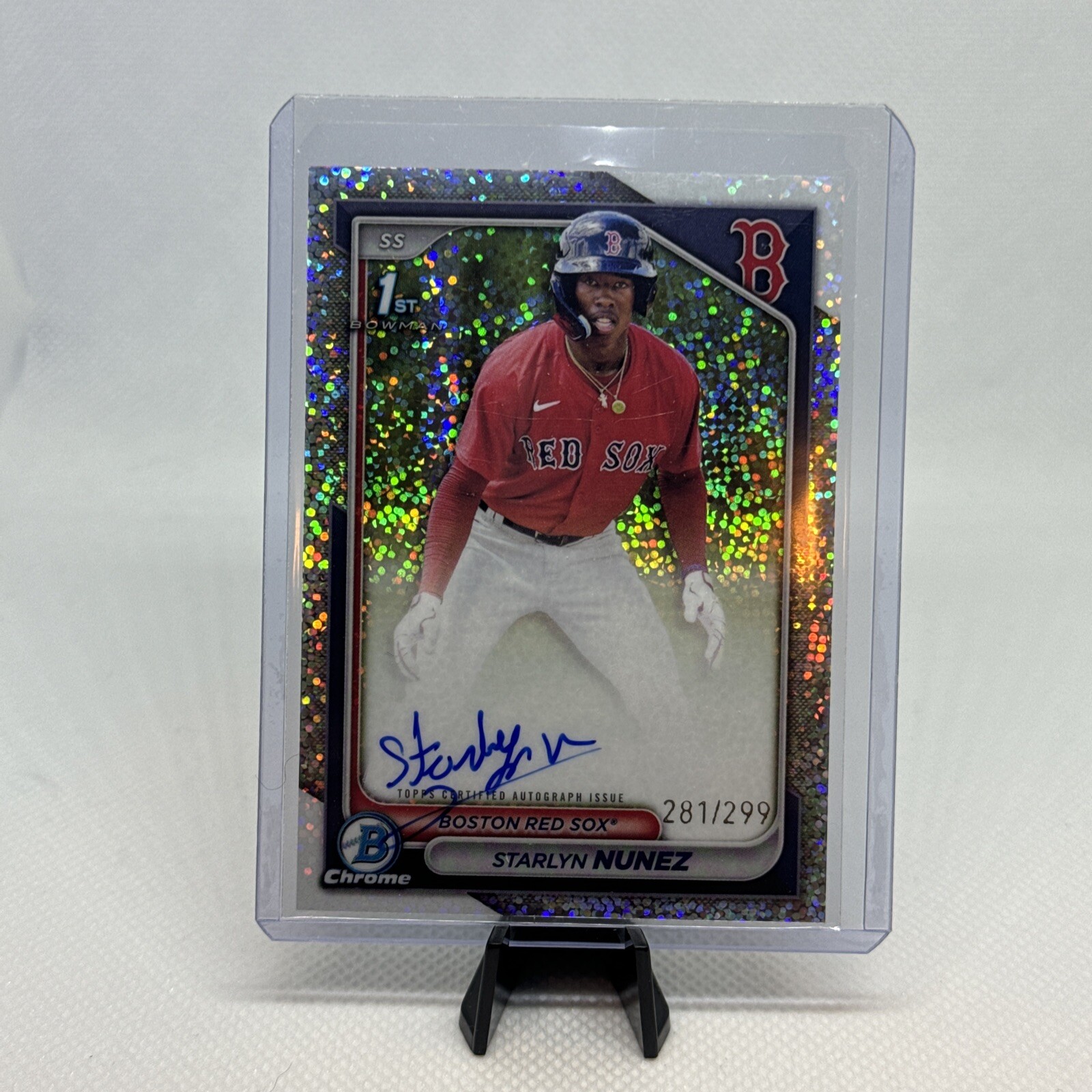 2024 Bowman Chrome 1st Bowman Auto Speckle Refractor Starlyn Nunez Auto /299