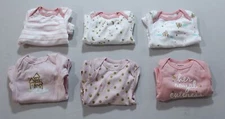 Gerber Baby Girls' 6-Pack L/S Castle Bodysuits AC2 Multicolor Size 0-3M NWT 
