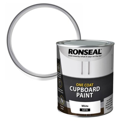 Ronseal One Coat Satin Schrank- & Möbelfarbe - Weiß - 750ml