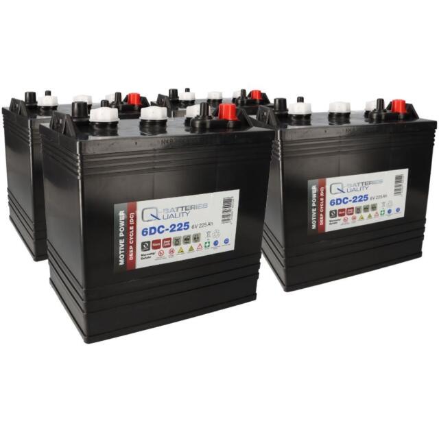 4x Q-Batteries 6DC-225 6V 225Ah Deep Cycle Traktionsbatterie Arbeitsbühne 4x Q-Batteries 6DC-225 6V 225Ah Deep Cycle Traktionsbatterie Arbeitsbühne