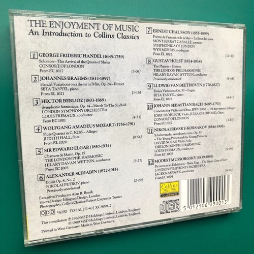 Handel Bach THE ENJOYMENT OF MUSIC (Introduction To Collins Classics) CD Sampler - Picture 2 of 9