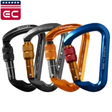 30KN Heavy Duty Screwgate Locking Carabiner D-Ring Clip Hook for Climbing Caving