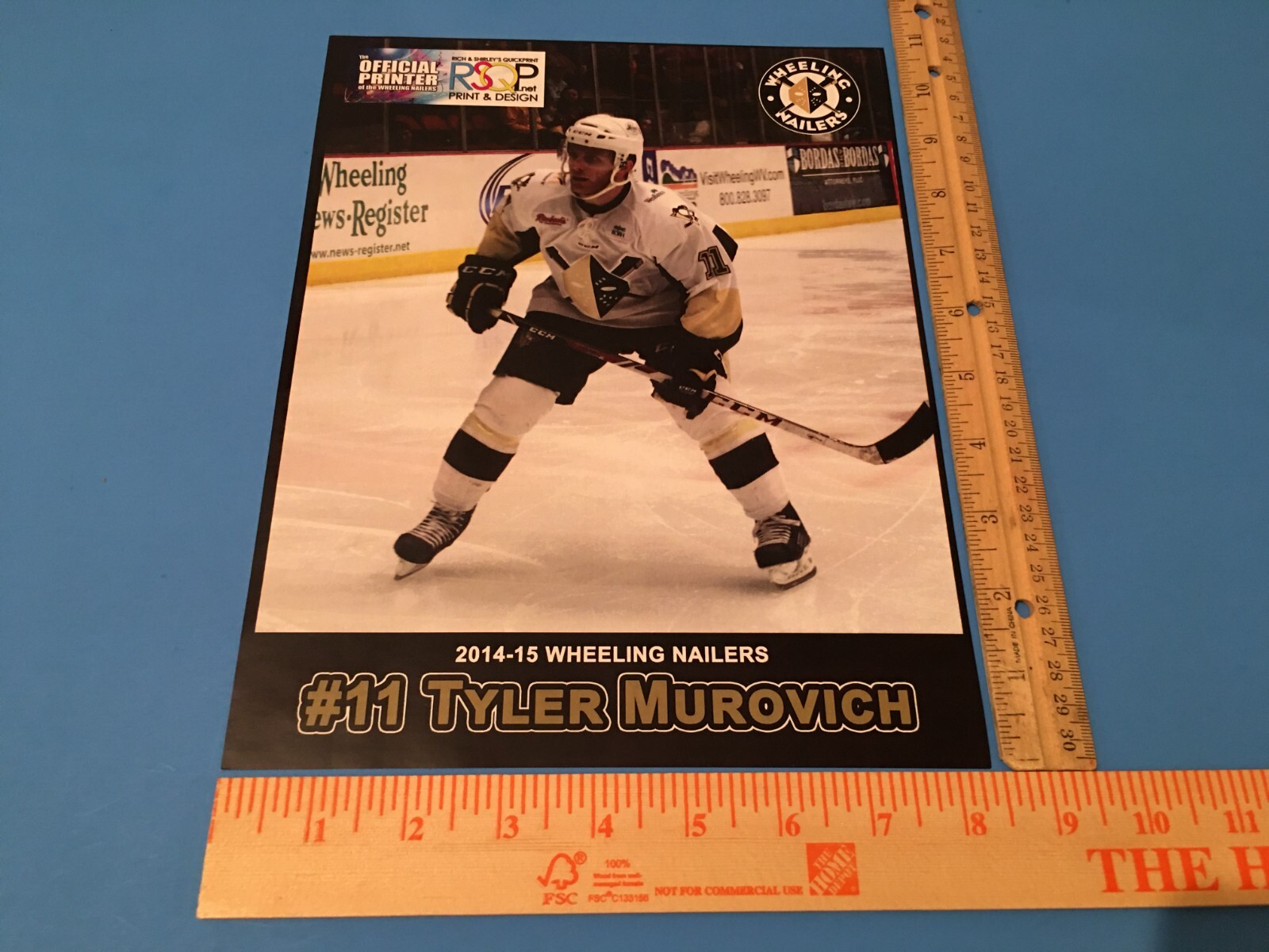 WHEELING NAILERS ECHL HOCKEY 8.5 X 11 PLAYER PHOTO PRINTS 10+Different