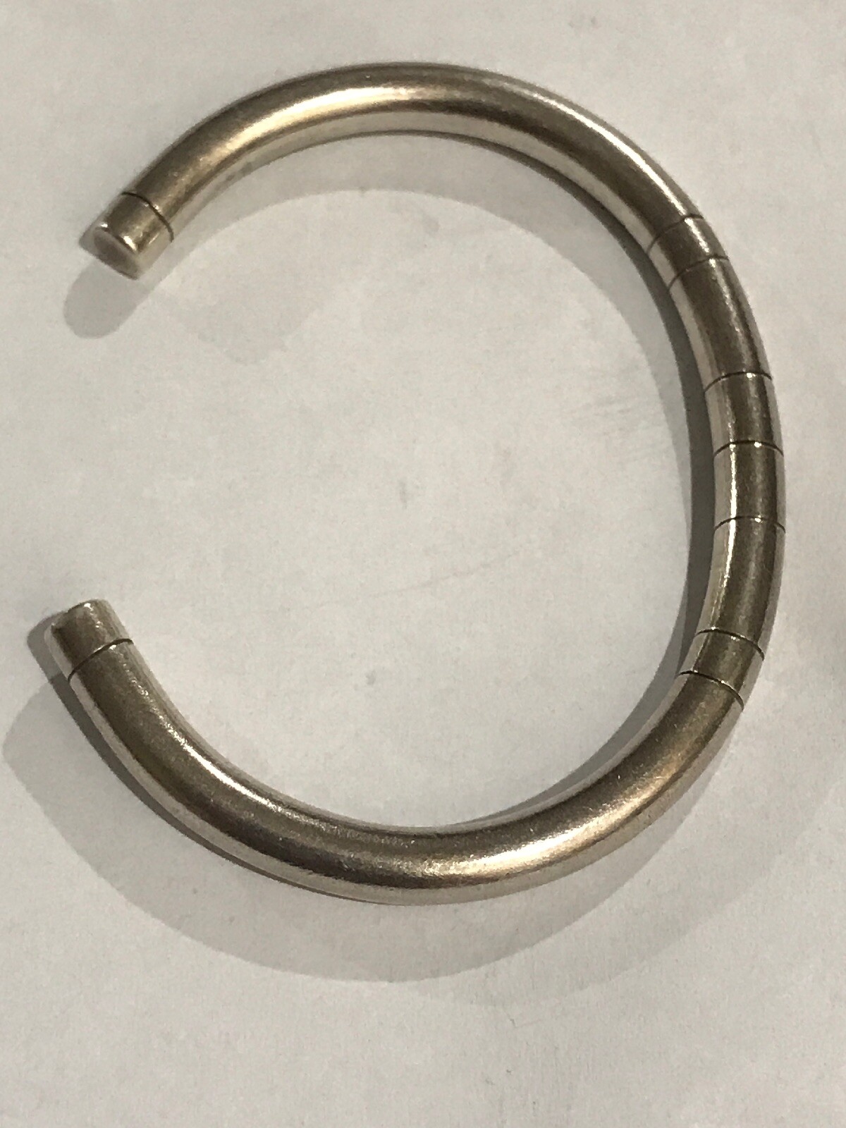 Sterling Silver Solid Abstract Modernist Cuff Bra… - image 5