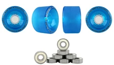 Bigfoot Longboard Wheels Stoneground Pathfinders 70mm 80a Blue + Abec 9 Bearings