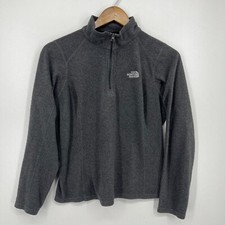 The North Face Fleece Pullover Sweatshirt Women's Size M Gray 1/4 Zip Vtg 90s