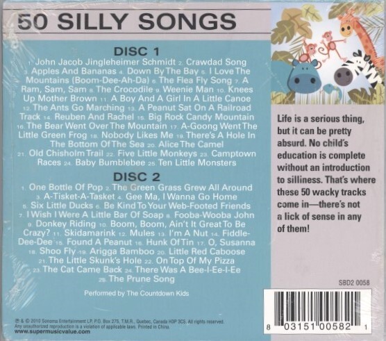 50 Silly Songs - The Countdown Kids - 2 Audio CDs - 2010 Sonoma ...