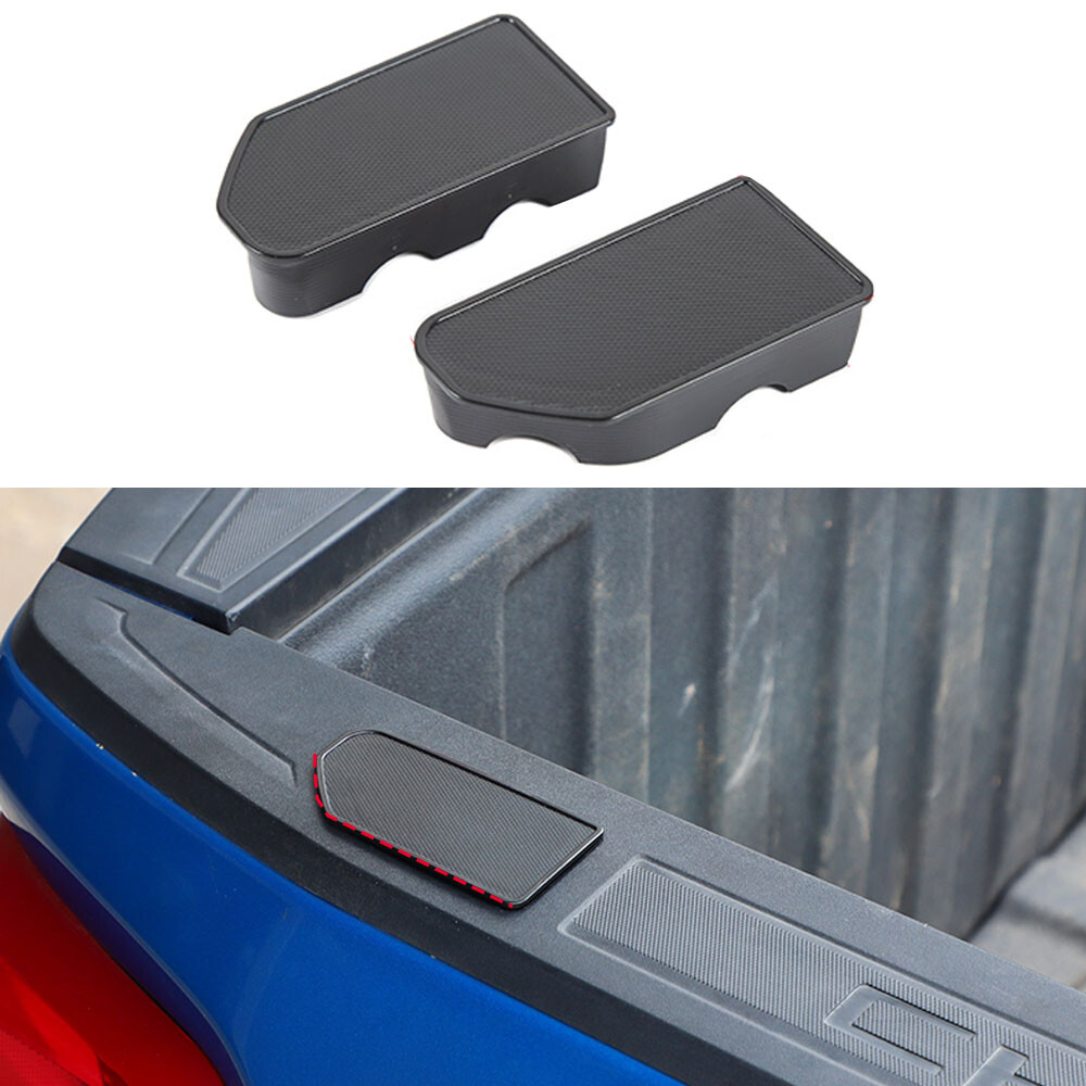 ✅ Black Rear Door Tailgate Pedal Protector Cover Trim For Chevy Silverado 2019+
