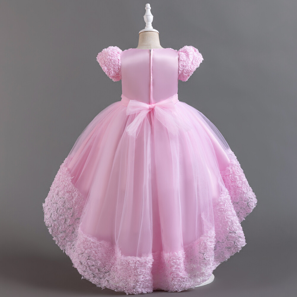 Princess Pageant Dress Girls High Low Lace Dress - Princess Wedding Pageant Birthday Party Formal Gown Pageant Dresses For Girls 10-12 Princess Pageant Dress Girls High Low Lace Dress - Princess Wedding Pageant Birthday Party Formal Gown Pageant Dresses For Girls 10-12