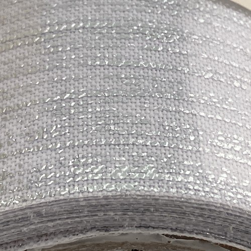 Metallic Silver White Burlap Ribbon Extra Wide 6 Inch 5yd Crafts Wedding Holiday - Picture 13 of 15