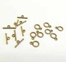 Circle Toggle Clasps Antiqued Bronze Bracelet Necklace T Clasps 8 Sets Findings