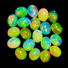 20 Pcs Natural Ethiopian Opal 5x4mm Oval Untreated Loose Cabochon Gemstones Lot