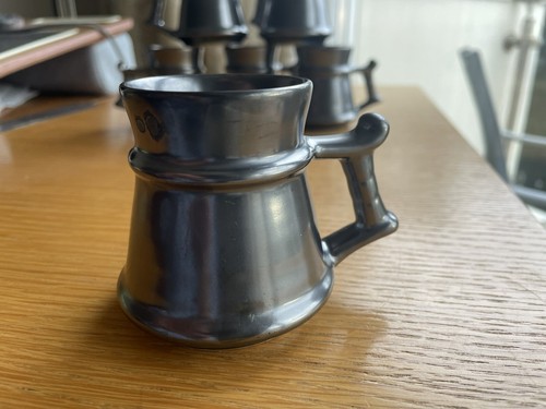 Handsome Vintage Miniature Prinknash Pewter Lustre Miniature Tankards 6.5cm High - Picture 2 of 7